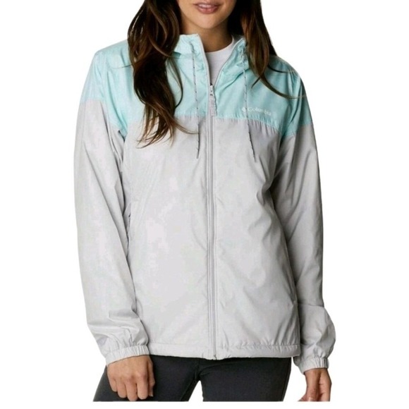 Columbia Jackets & Blazers - Columbia Mint Green Gray Fleece Lined Flash Forward Windbreaker Jacket NWT $90